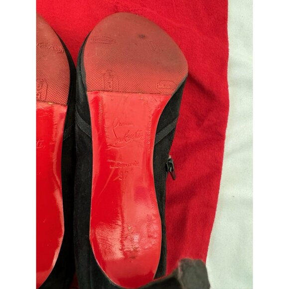 Christian Louboutin Women's  Ankle Boots Pump Round Toe With Bow  Black Size 36 - Picture 10 of 12